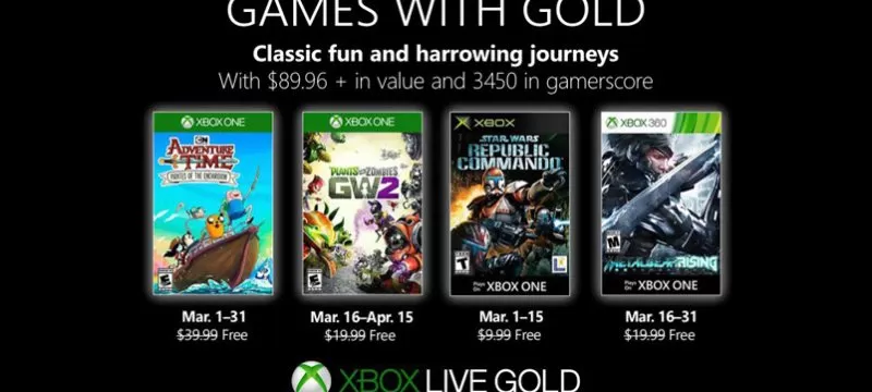 Games with Gold marzo de 2019