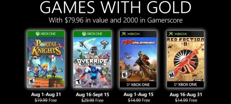 Games with Gold agosto 2020