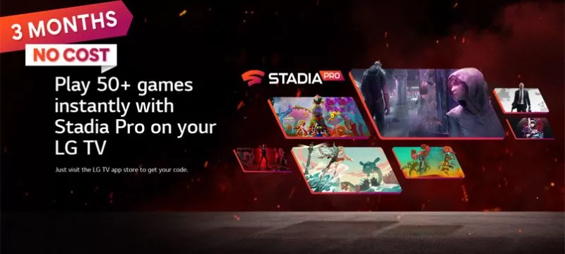 Tres meses de Stadia Pro sin costo en los LG Smart TV